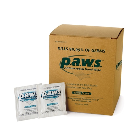 P.a.w.s. Hand Wipes, Package Quantity 100 MPN:25915