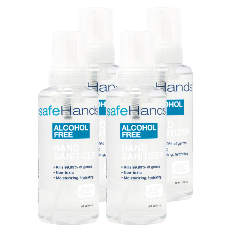 safeHands Alcohol-Free Hand Sanitizer, 18 Oz, Pack Of 4 Bottles MPN:SHU-18-4C