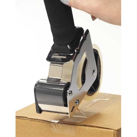 Tape Dispenser, 5 in Tape Core Dia, Pistol, Foam, Plastic, Rubber, Steel, Black, Silver MPN:D4140ABF