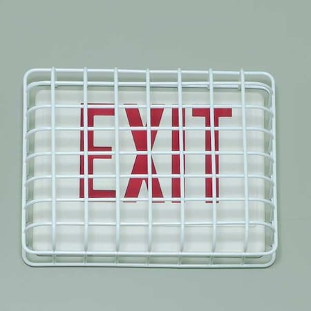 Wire Guard, Steel, White, 13 3/4, Exit Sign MPN:STI 9640