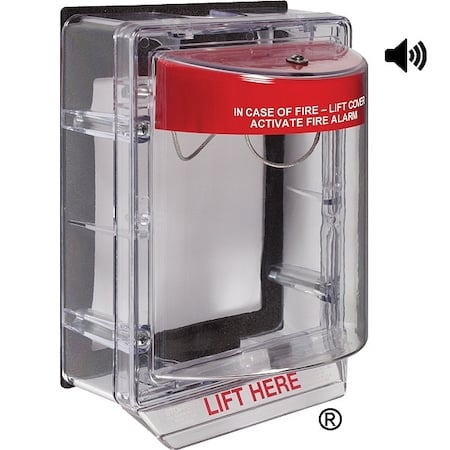 Universal Stopper Cover, Polycarbonate, Surface Mount, 5 in W x 6 1/4 in H x 5 1/4 in D, Clear MPN:STI-1155