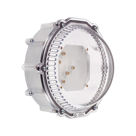 Stopper Dome for Horn/Speaker/Strobe, Polycarbonate, Surface Mount, 9 3/8 in W x 8 1/2 in H x Clear MPN:STI-1219