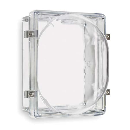 Audible and Strobe Guard, Polycarbonate, Surface Mount, 6 1/2 in W x 8 1/2 in H x 5 3/4 in D, Clear MPN:STI-1221D