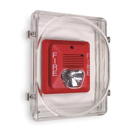 Audible and Strobe Guard, Polycarbonate, Flush Mount, 6 1/2 in W x 8 1/2 in H x 4 in D, Clear MPN:STI-1221E