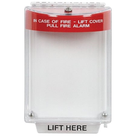 Pull Station Guard, Polycarbonate, Flush Mount, 5 1/2 in Width, 2 5/8 in Depth, Red MPN:STI-13010FR