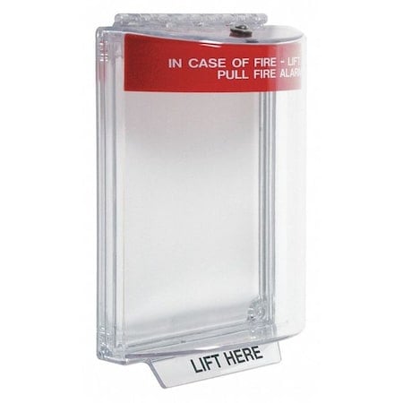 Universal Stopper Cover, Polycarbonate, Flush Mount, 5 3/8 in W x 8 1/8 in H x 4 in D, Red MPN:STI-13020FR