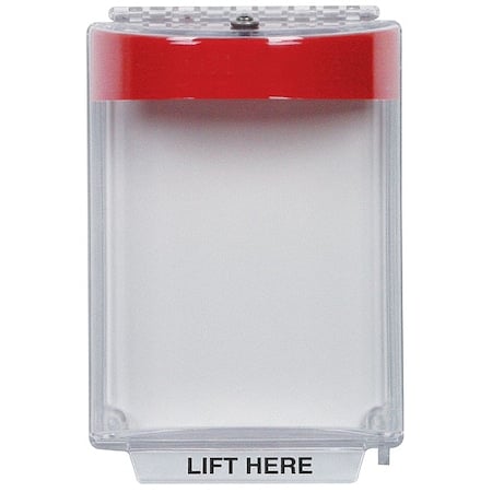 Pull Station Cover w/Horn, Polycarbonate, Flush Mount, 5 1/2 in W x 8 1/8 in H x 2 5/8 in D, Red MPN:STI-13020NR