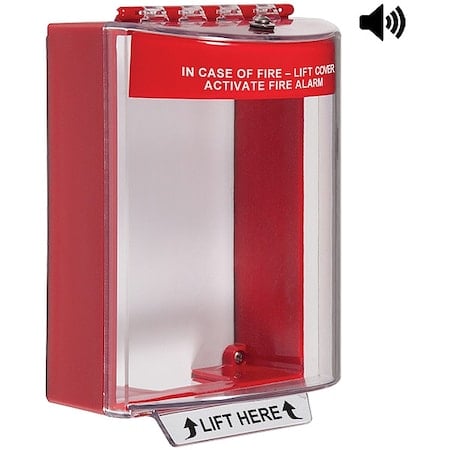Universal Stopper, Polycarbonate, Surface Mount, 4 7/8 in W x 5 1/2 in H x 3 7/8 in D, Red MPN:STI-13220FR