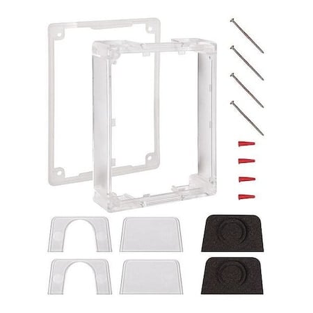 Pull Station Guard Spacer, Polycarbonate, 4 in W x 6 in H x 1 1/2 in D, Clear MPN:STI-1331