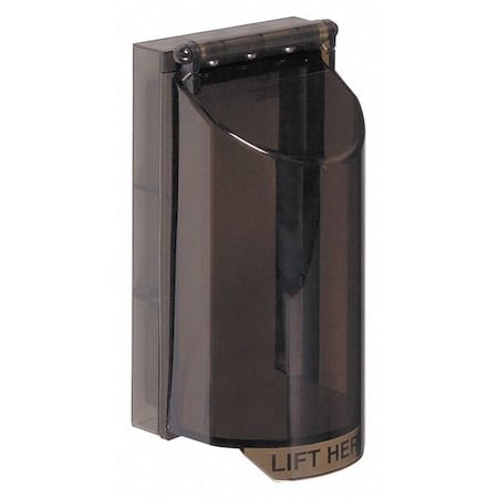 Stopper Cover, Polycarbonate, Surface Mount, 3 3/8 in W x 6 3/4 in H x 2 7/8 in D, Smoke MPN:STI-6521-S