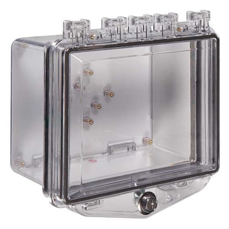 Enclosure, Polycarbonate, Surface Mount, 10 in W x 5 1/4 in H x 10 in D, Clear MPN:STI-7510A