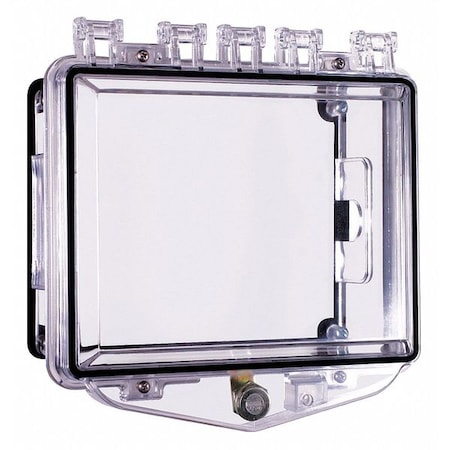 Wall Fixture Guard/Enclosure, Polycarbonate, Surface Mount, Open Back, Lockable, Clear, 7.43 in W MPN:STI-7510D