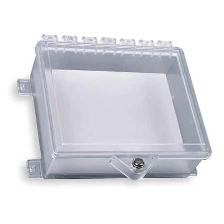 Enclosure w/Lock, Polycarbonate, Surface Mount, 8 7/8 in W x 10 7/8 in H x 3 5/8 in D, Clear MPN:STI-7520
