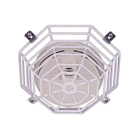 Smoke Detector Guard, Steel, Flush Mount, 8 1/4 in W x 8 1/4 in H x 2 3/4 in D, White MPN:STI-9601