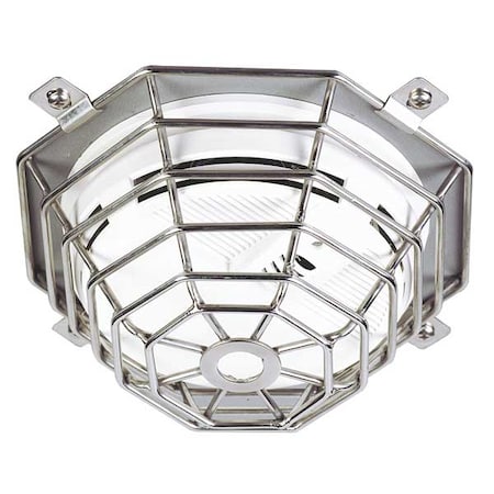 Smoke Detector Guard, Stainless Steel, Flush Mount, 7 in W x 7 in H x 3 1/4 in D, Silver MPN:STI-9604-SS