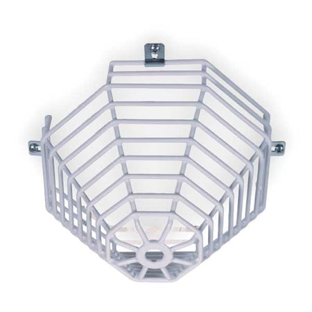 Smoke Detector Guard, Steel, Surface Mount, 8 1/4 in W x 8 1/4 in H x 6 in D, White MPN:STI-9610