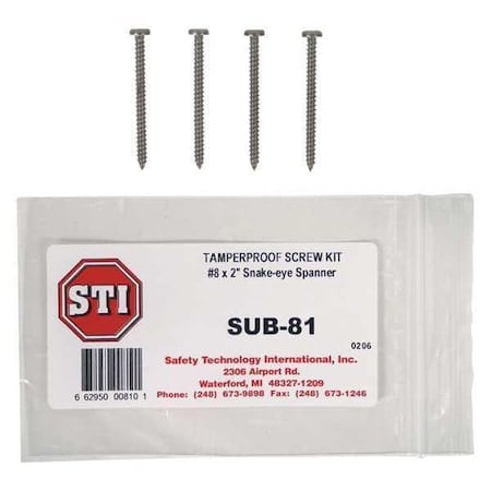 2 in Tamper Resistant Screw, Stainless Steel MPN:KIT-81