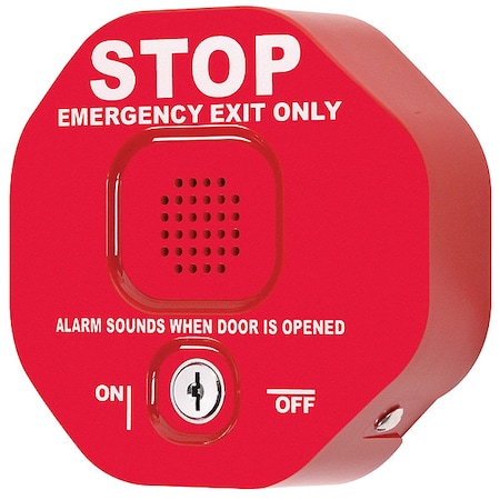 Exit Door Alarm, Horn, 105dB, Red MPN:3JYW2