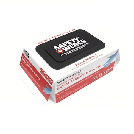 Disposable Gloves, 3 mil Palm, Nitrile, Powder-Free, (AQL)1.5, 40 PK, Blue, XL MPN:SWB5013XL