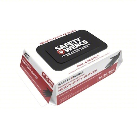 Disposable Gloves, Black, M, PK40 MPN:SWBK6014M
