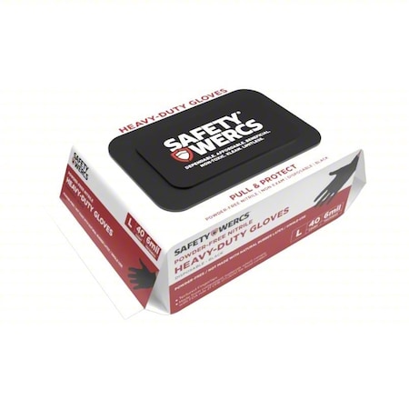 Disposable Gloves, Black, L, PK40 MPN:SWBK6015L