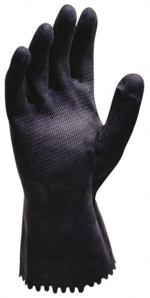 Chemical Resistant Gloves: Large, 28 mil Thick, Neoprene, Supported MPN:GRFB-LG-1S