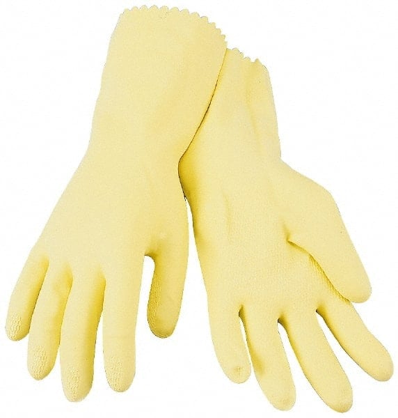 Chemical Resistant Gloves: Large, 18 mil Thick, Latex, Supported MPN:GRFY-LG-1C - Pkg Qty 12