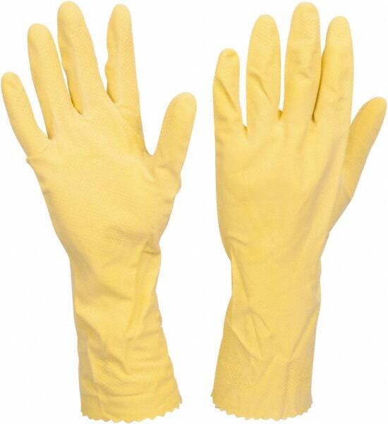 Chemical Resistant Gloves: Medium, 18 mil Thick, Latex, Supported MPN:GRFY-MD-1C