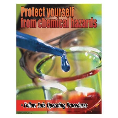 Safety Poster, Protect Yourself From Chemical Hazards, 22 in H x, 17 in W, Paper MPN:SW0173