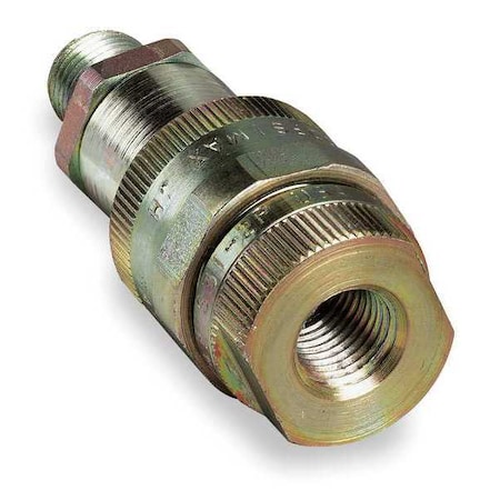 Hydraulic Quick Connect Hose Coupling, Steel Body, Thread-to-Connect Lock, 1/4