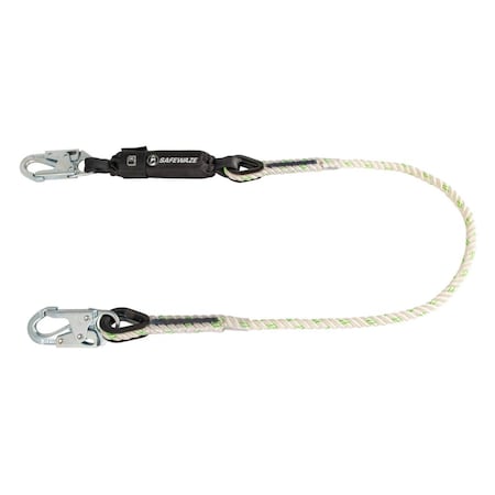 Shock Absorbing Rope Lanyard, 6 ft. Length, Snap Hook, Forged Steel MPN:FS33215