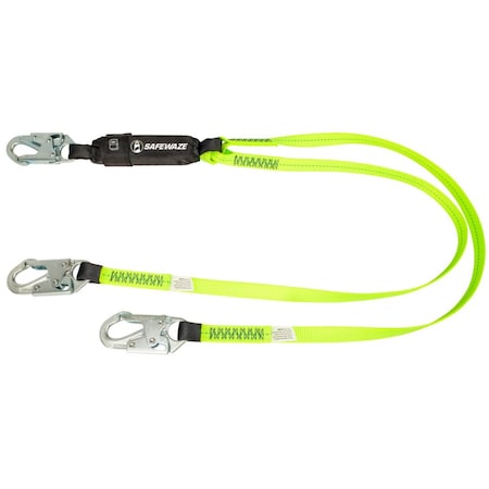 PRO 6' Energy Absorbing Lanyard: Dual Leg, Snap Hooks MPN:FS561