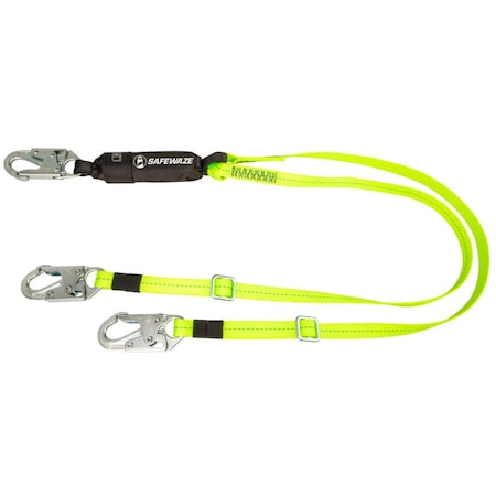 PRO 4'-6' Adjustable Energy Absorbing Lanyard: Dual Leg, Snap Hooks MPN:FS561-AJ
