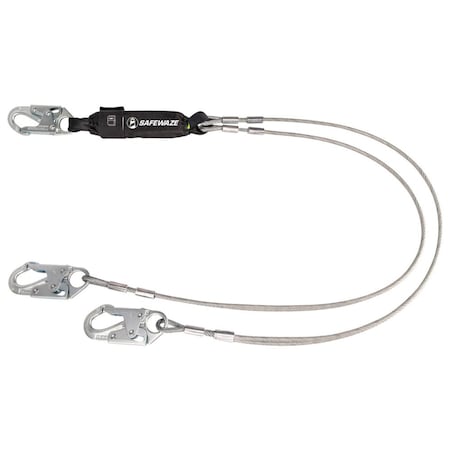 PRO 6' Cable Energy Absorbing Lanyard: Dual Leg, Snap Hooks MPN:FS561-CA