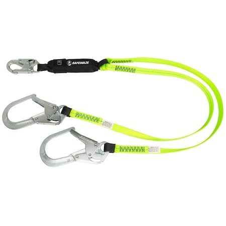 PRO 4' Energy Absorbing Lanyard: Dual Leg, Rebar Hook MPN:FS566-4