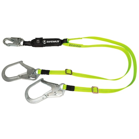 PRO 4'-6' Adjustable Energy Absorbing Lanyard: Dual Leg, Rebar Hooks MPN:FS566-AJ