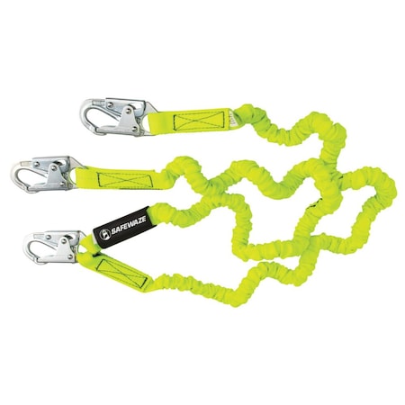 PRO 6' Stretch Internal Energy Absorbing Lanyard: Dual Leg, Snap Hooks MPN:FS591