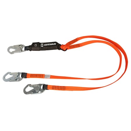 Energy Absorbing Lanyard, 6 ft. Length, Snap Hook, 2 Leg(s) MPN:FS88561-E