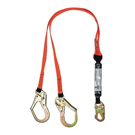 Energy Absorbing Lanyard, 6 ft. Length, Forged Steel, 2 Leg(s) MPN:FS88566-E