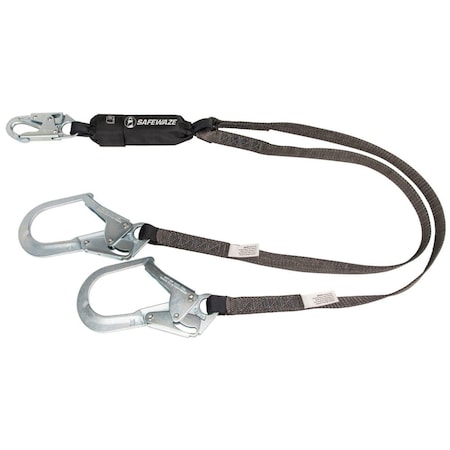 Shock Absorbing Lanyard, 6 ft. Length, 2 Leg(s), 400 lb Weight Capacity MPN:FS88666-HW
