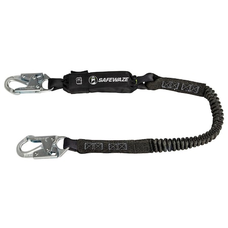 PRO 6' Stretch Energy Absorbing Lanyard: 12' FF Steel Snap Hooks MPN:FS88760-FF