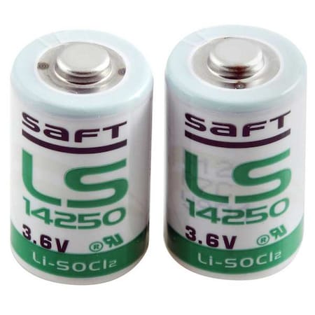Lithium Battery, 1/2 AA 3.6V DC 2 PK MPN:LS14250BA