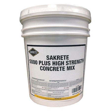 Concrete Mix, Pail, Gray, 5000 Plus High Strength MPN:120020