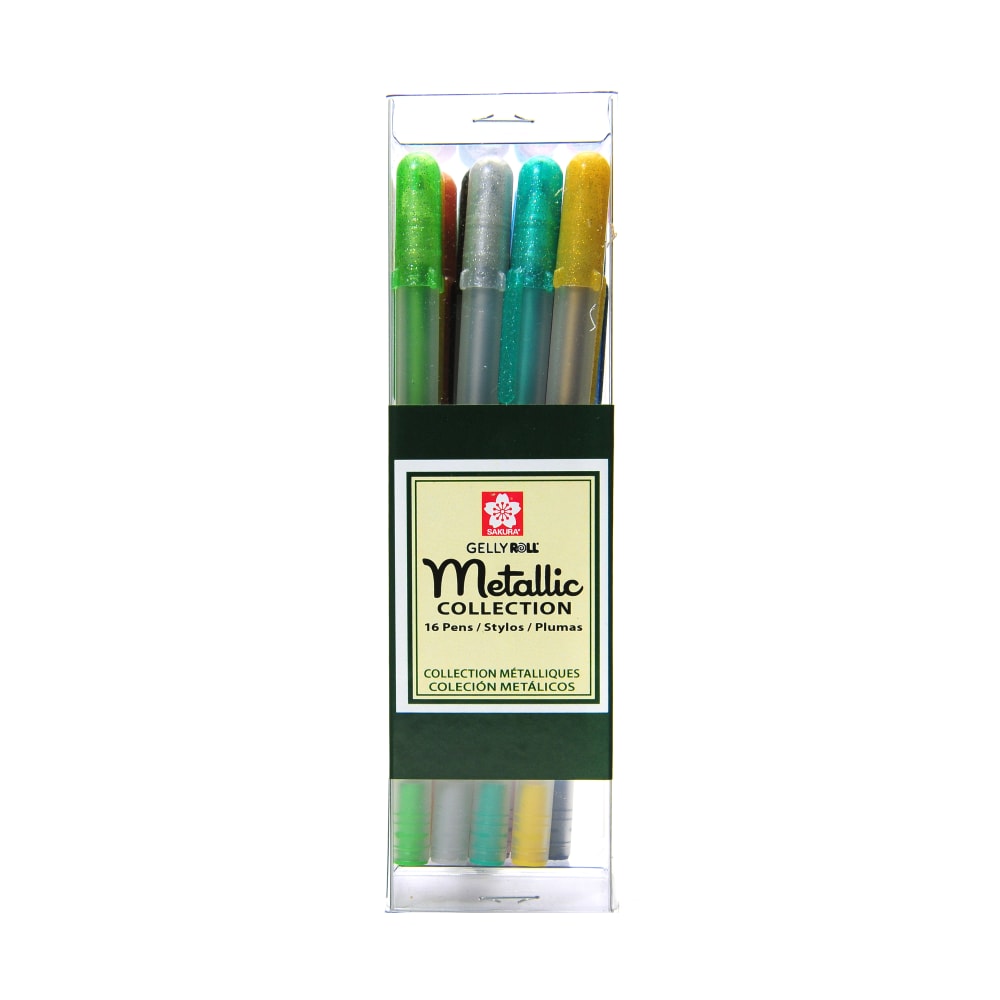 Sakura Gelly Roll Metallic Pens, Cube Collection, Assorted Colors, Set Of 16 Pens MPN:57369