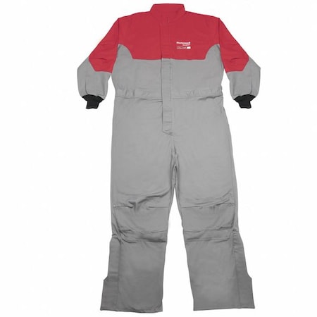 Coverall, 10.1 oz/sq yd Fabric Weight, Gray/Red, 4XL MPN:ACCA12RG4X