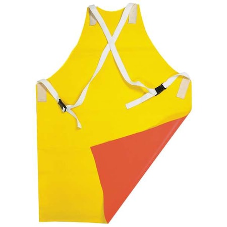 Apron, Rubber, 19 oz, 42 in Length, Orange/Yellow, Universal MPN:APR1