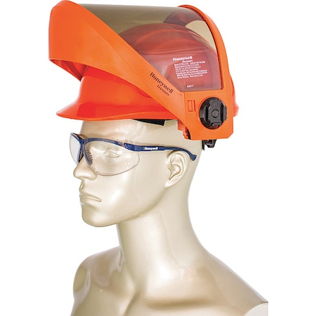 Hard Hat, Includes Face Shield, 4-Point Ratchet Suspension, Type 1, Class E, Hi-Vis Orange MPN:AS1000HAT-SPL