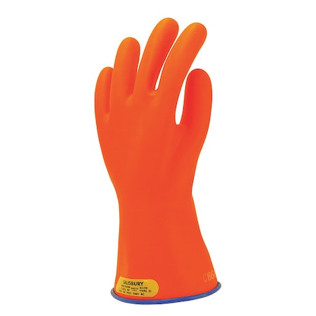 Electrical-Insulating Gloves, 500V AC, 750V DC, Rubber, 11 in Length, Red, Size 8 1/2 MPN:E0011R/8H