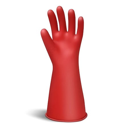 Electrical-Insulating Gloves, 1, 000V AC, 1, 500V DC, Rubber, 14 in Length, Red, Size 10 1/2 MPN:E014R/10H
