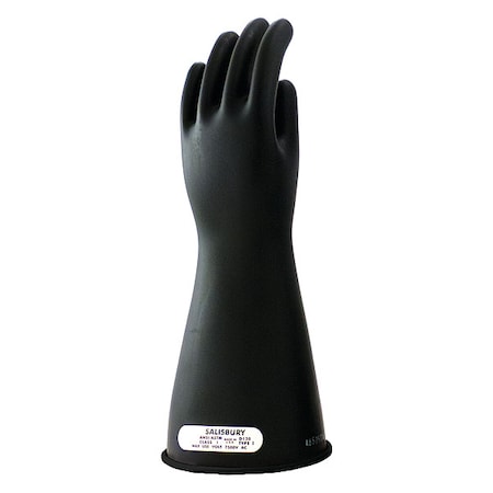 Electrical-Insulating Gloves, 7, 500V AC, 11, 250V DC, Rubber, 14 in Length, Black, Size 8 1/2 MPN:E114B/8H